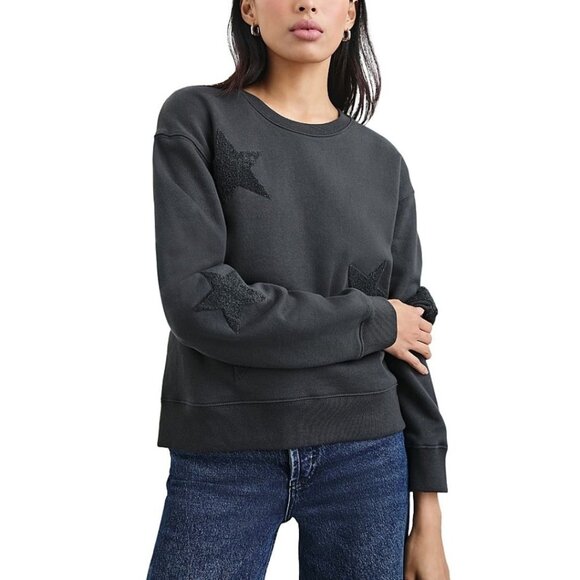 165$ Rails Sonia Star Crew Neck Pullover Sweatshirt Women's Size XS Black - Picture 1 of 1